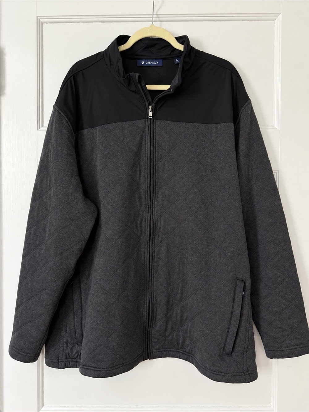 Cremieux Men’s 3XB Jacket Black Gray Quilted Full Zip Big & Tall